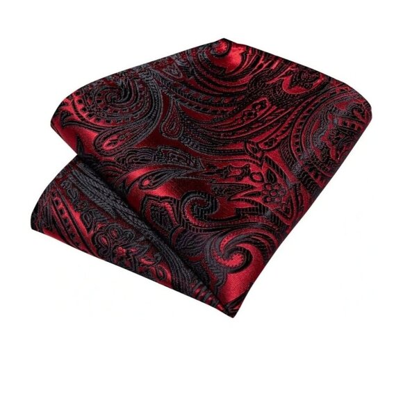 Silk Paisley Tie, Pocket Square And Cufflinks - Picture 5 of 8